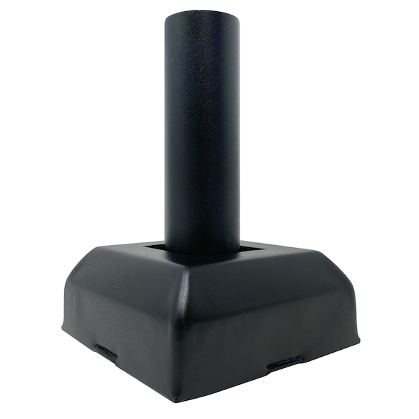Nuvo Iron Legacy Collection Post on Plate Post Base & Cover, Powder Coated Textured Black POPB1TXB - main